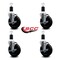Service Caster 5'' Soft Rubber Swivel 1-1/2'' Expanding Stem Caster Set with Brake, 4PK SCC-EX20S514-SRS-TLB-112-4 - alternate 2